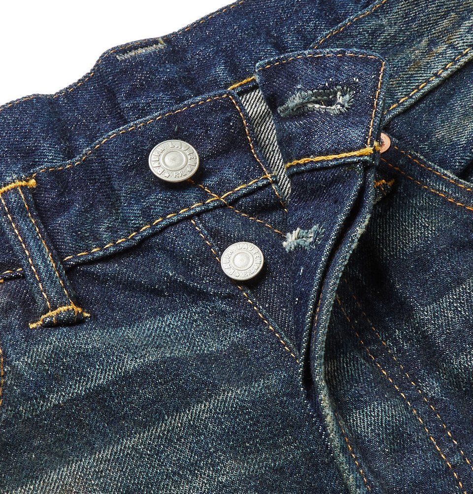 RRL - Slim-Fit Distressed Selvedge Denim Jeans - Men - Blue RRL