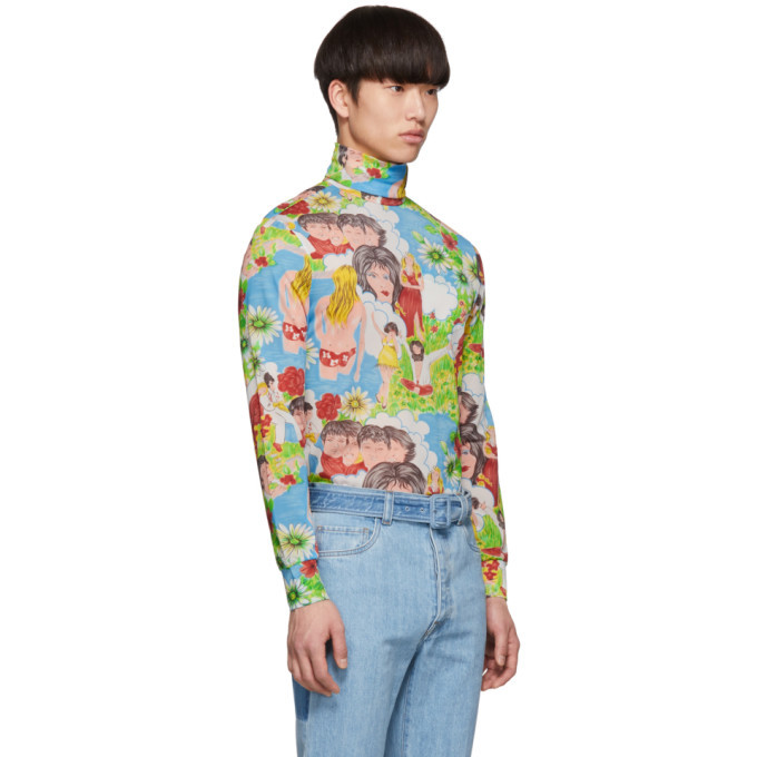 Prada Blue Paradise Print Turtleneck Prada