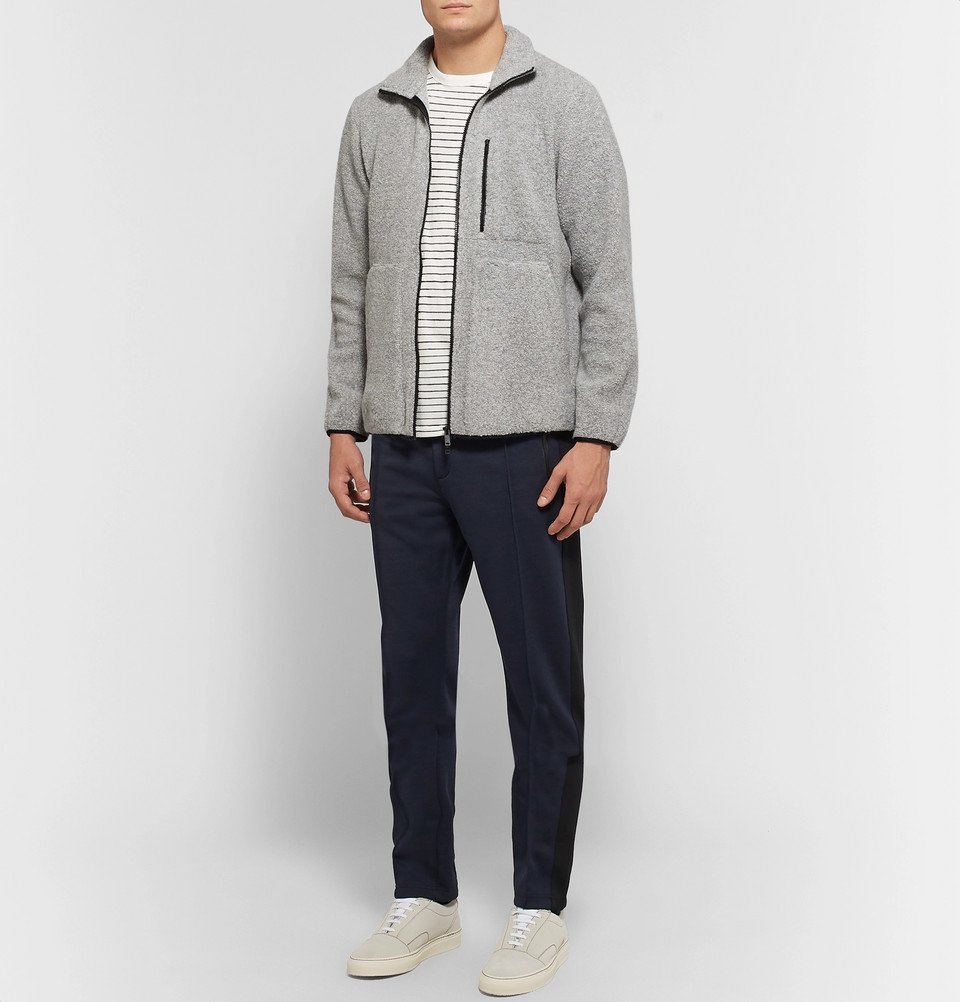 Theory - Arctic Mélange Wool-Blend Fleece Jacket - Gray Theory