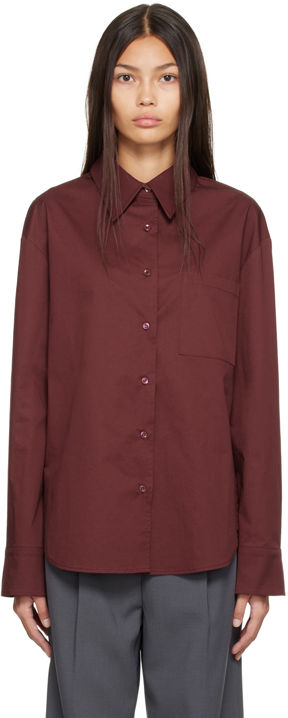 The Frankie Shop Burgundy Lui Shirt