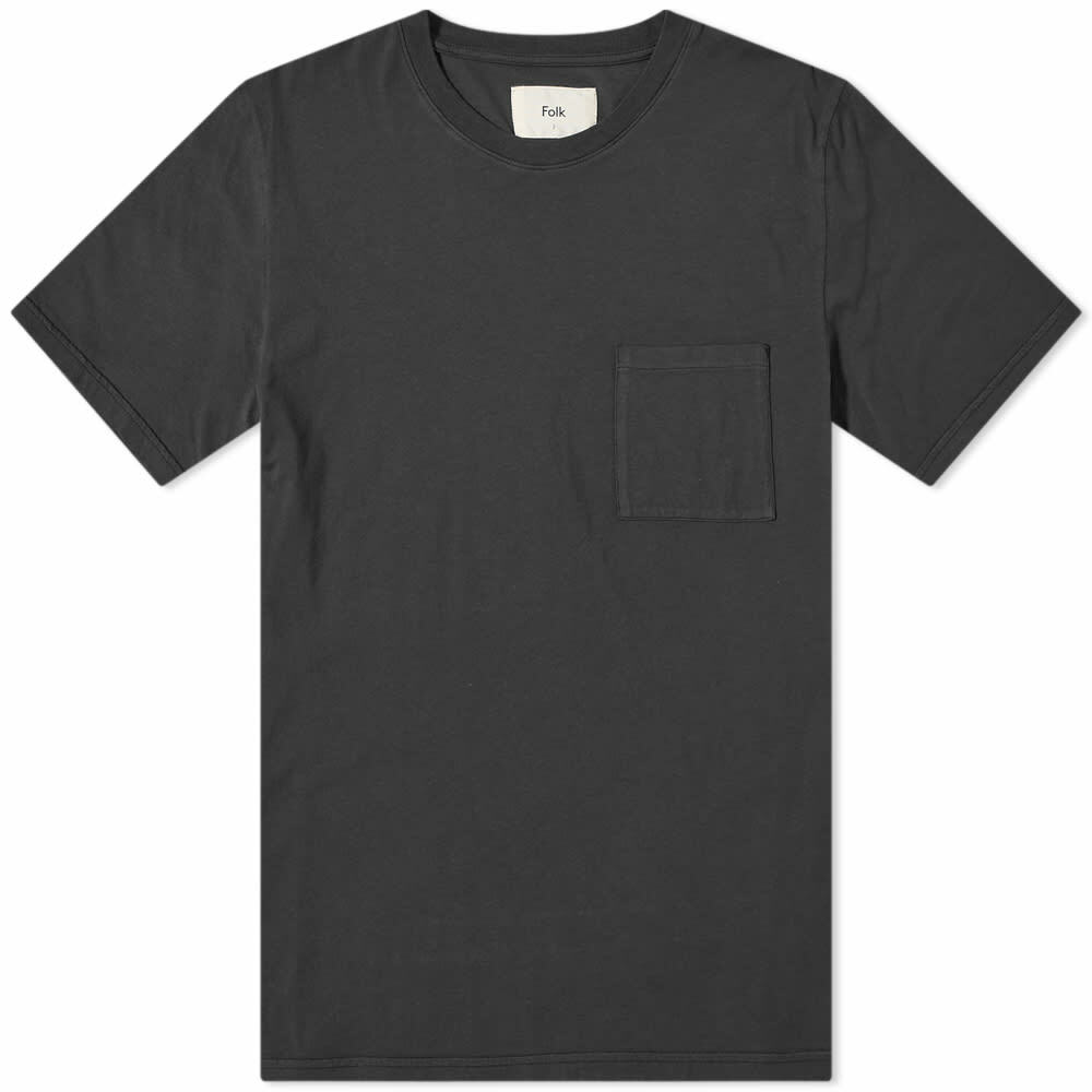 Folk Men's Pocket Assembly T-Shirt in Black Folk