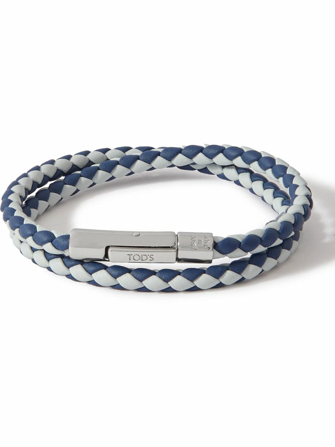 Tod's - MyColors 2 Woven Leather and Silver-Tone Wrap Bracelet Tod's