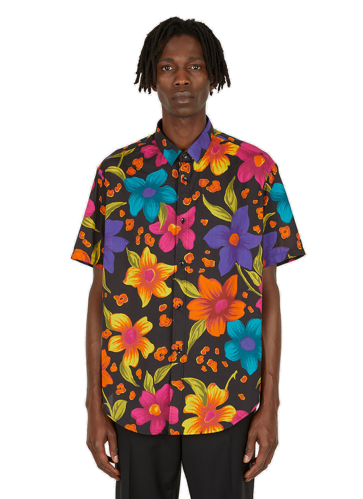 Floral Short Sleeved Shirt in Multicolour Saint Laurent