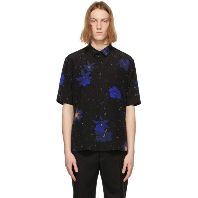 shirt in confetti hibiscus silk crepe de chine