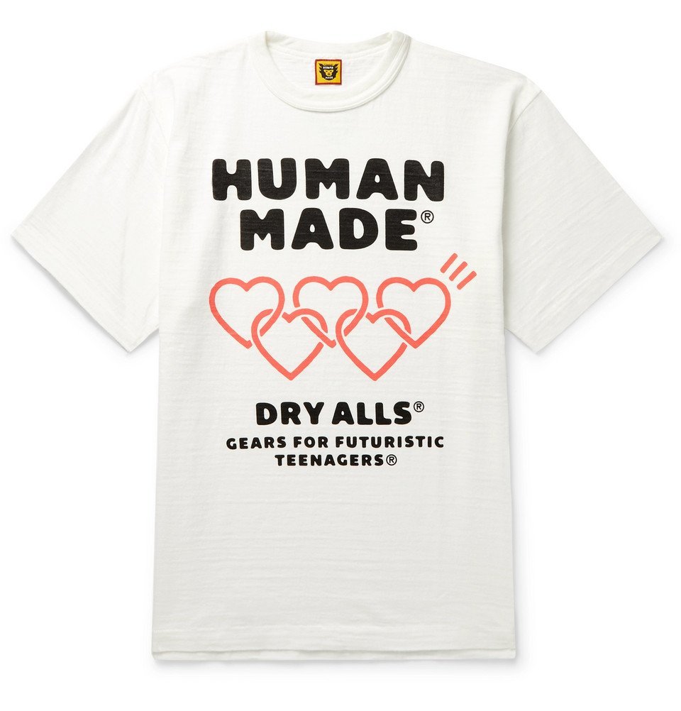 Human Made - Logo-Print Slub Cotton-Jersey T-Shirt - White Human Made