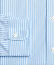 Brooks Brothers Men's Stretch Madison Relaxed-Fit Dress Shirt, Non-Iron Ground Stripe | Blue