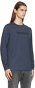 1017 ALYX 9SM Navy Mirrored Logo Long Sleeve T-Shirt