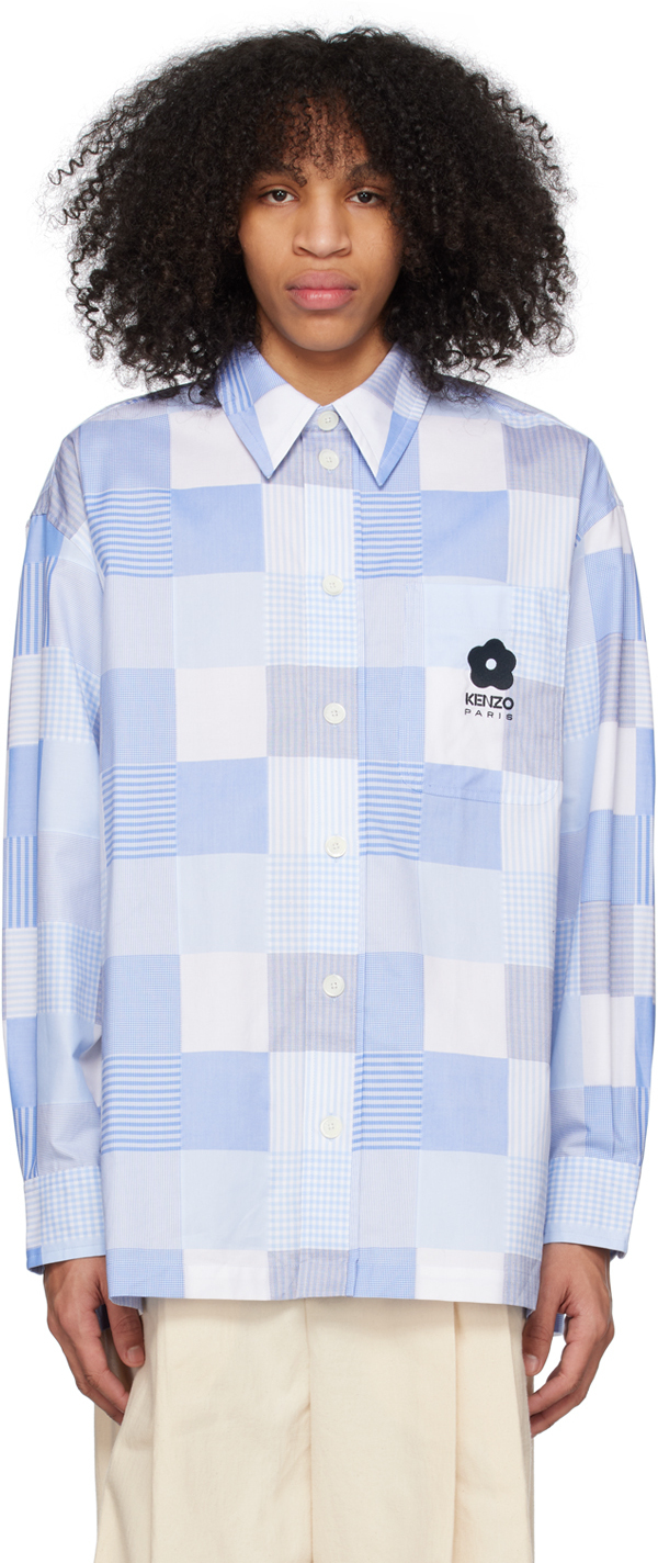 Kenzo Blue Kenzo Paris Patchwork Shirt Kenzo