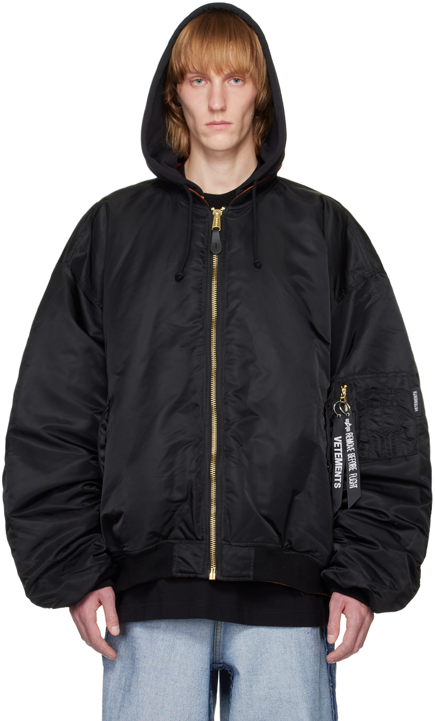 VETEMENTS Black Reversible Bomber Jacket Vetements