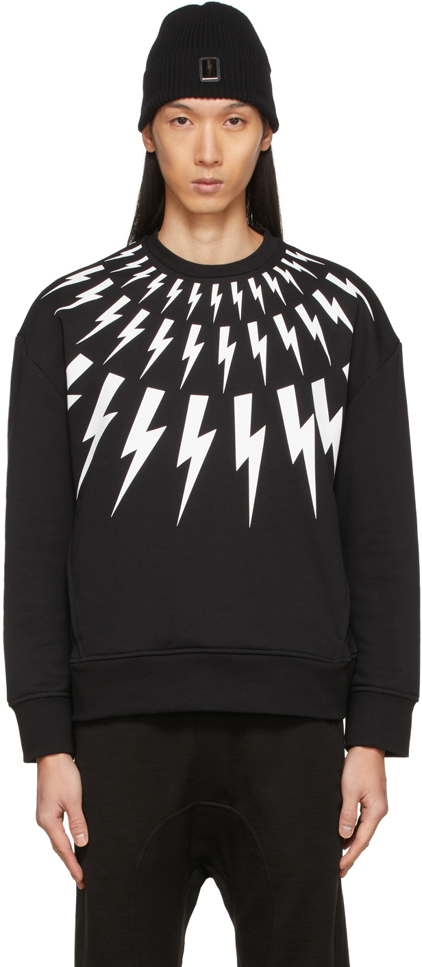 Neil Barrett Black Thunderbolt Sweatshirt Neil Barrett