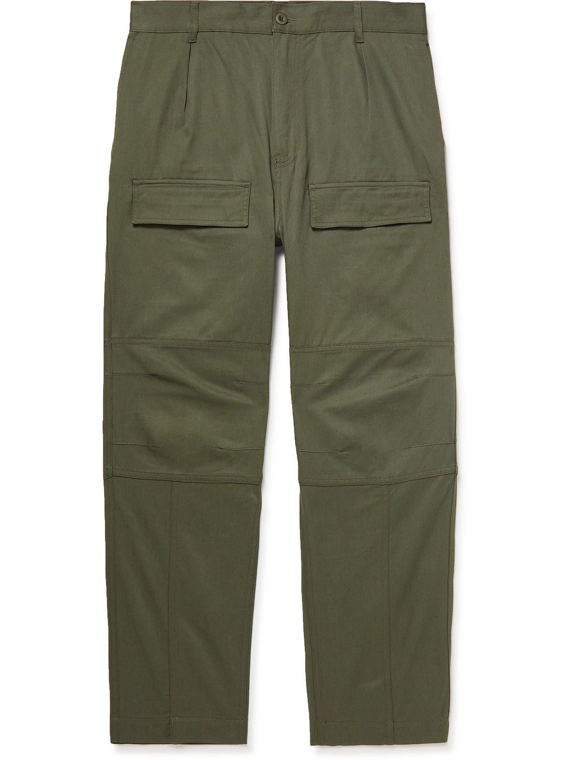 Maison Kitsuné - Straight-Leg Cotton-Twill Cargo Trousers - Green ...