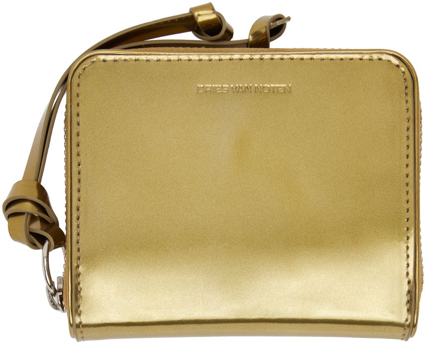 Dries Van Noten Gold ZipAround Wallet Dries Van Noten