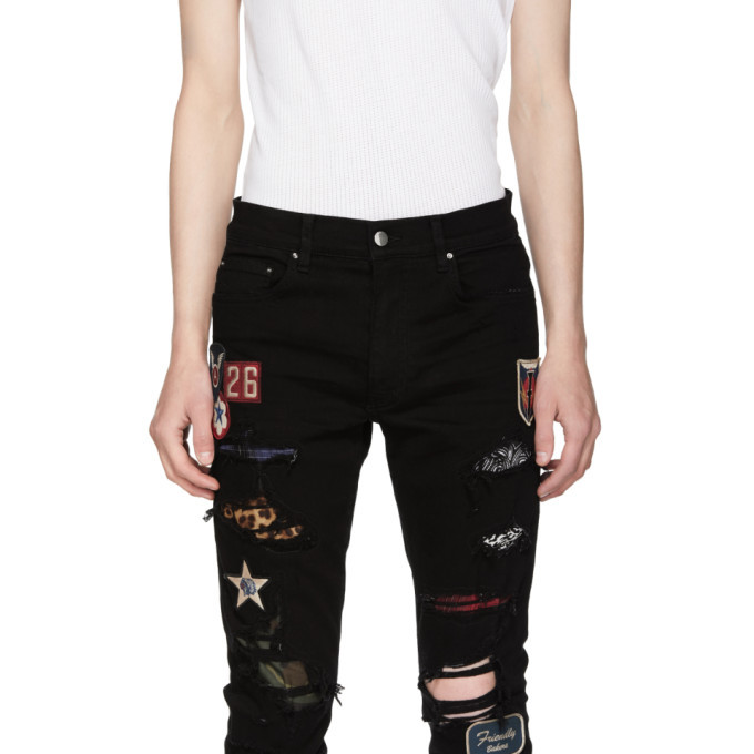 Amiri Black Art Patch Painted Jeans Amiri