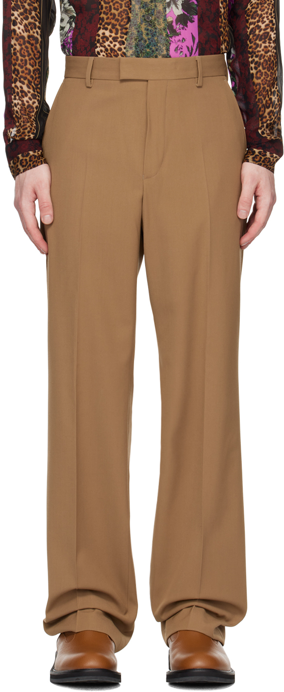 Dries Van Noten Brown Creased Trousers Dries Van Noten