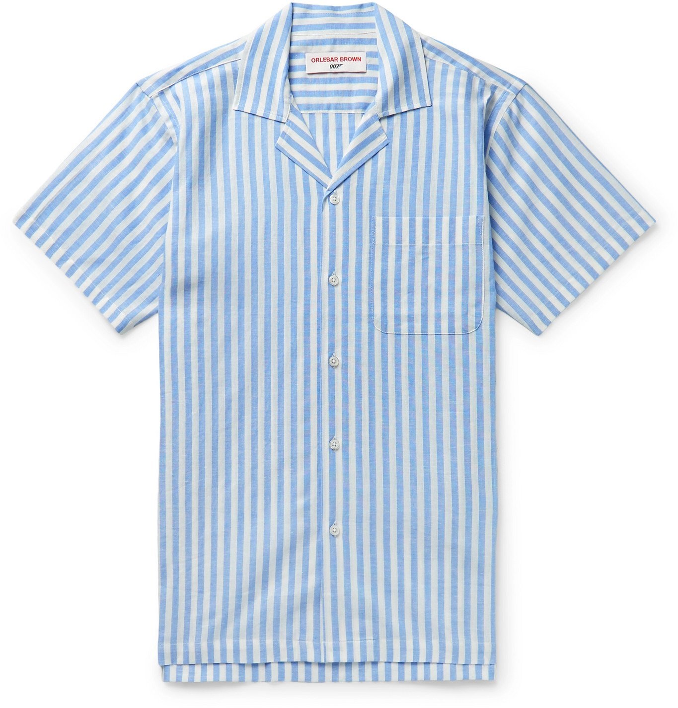 Orlebar Brown - 007 Thunderball Camp-Collar Striped Linen and Cotton ...