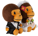 BAPE Brown Milo & Lisa Wedding Sitting Plush Toys