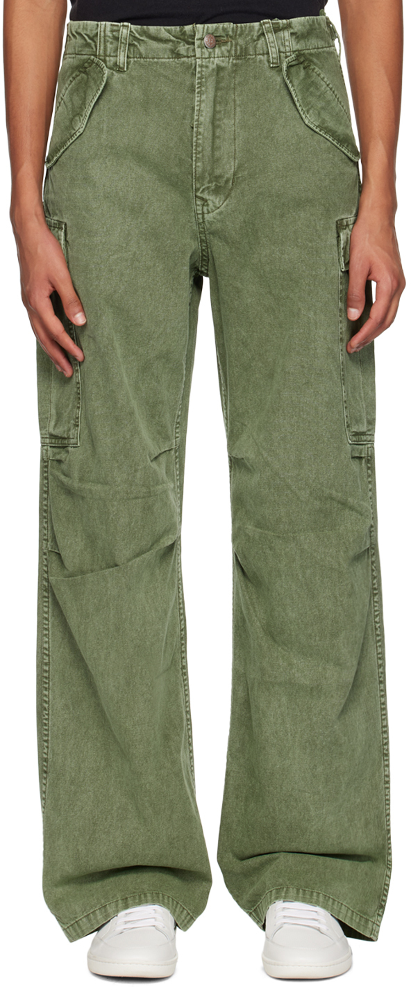R13 Green Wide-Leg Cargo Pants R13