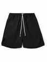 Rick Owens - Straight-Leg Cotton-Blend Poplin Drawstring Shorts - Black