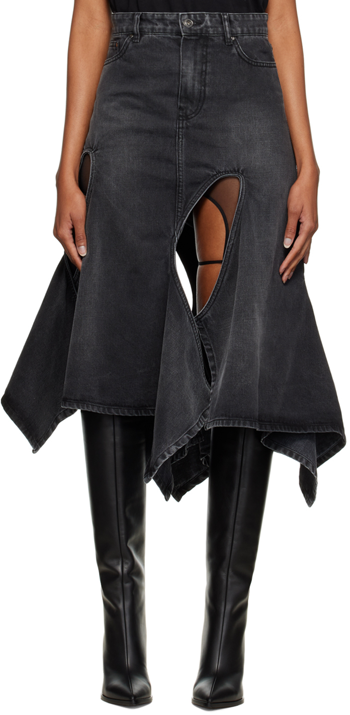 Y/Project Black Cutout Midi Skirt Y/Project