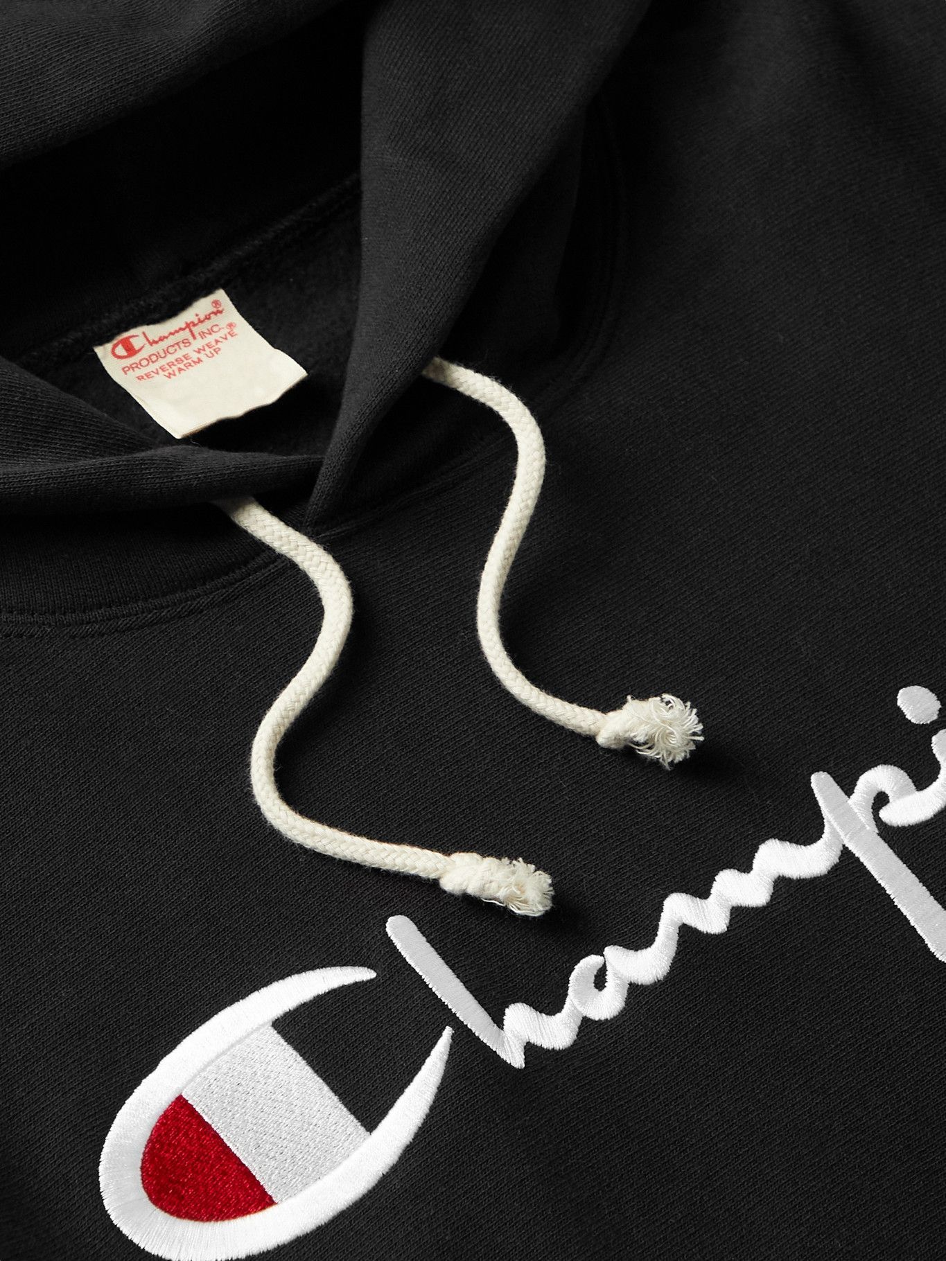 CHAMPION - Logo-Embroidered Fleece-Back Cotton-Jersey Hoodie 