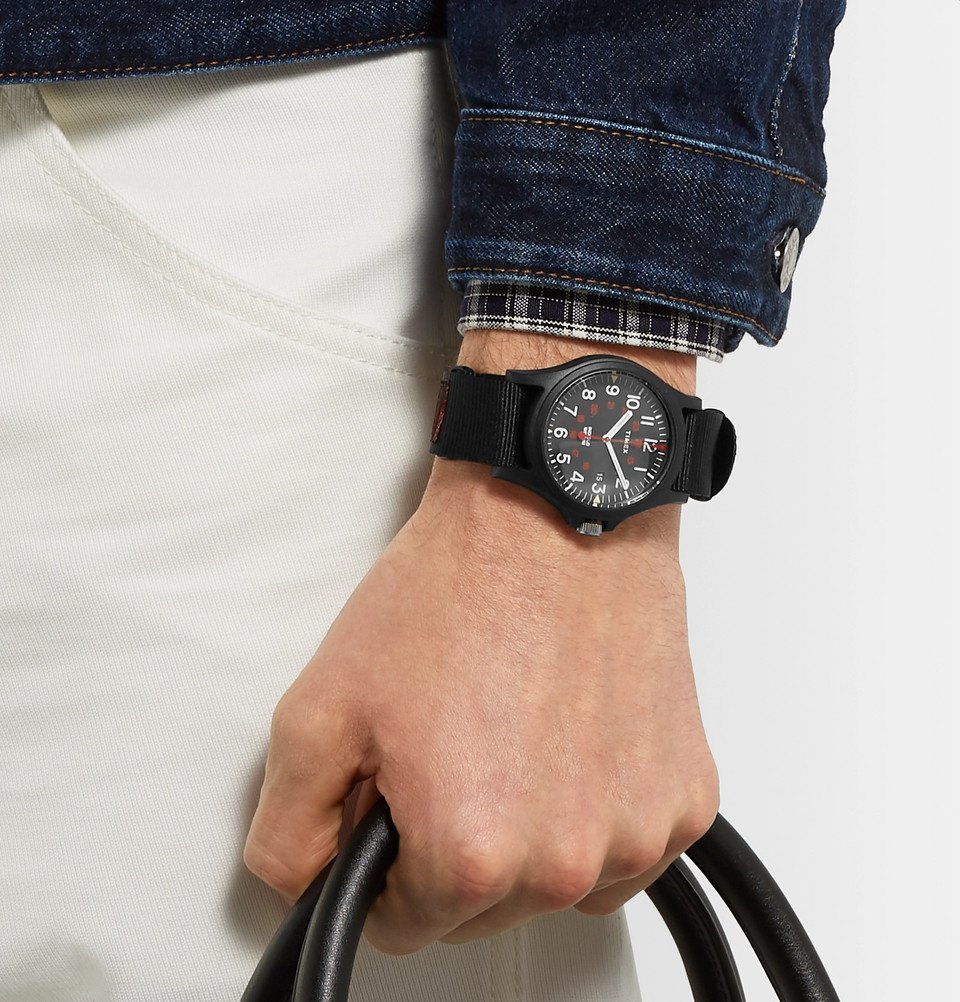 timex acadia resin and grosgrain watch