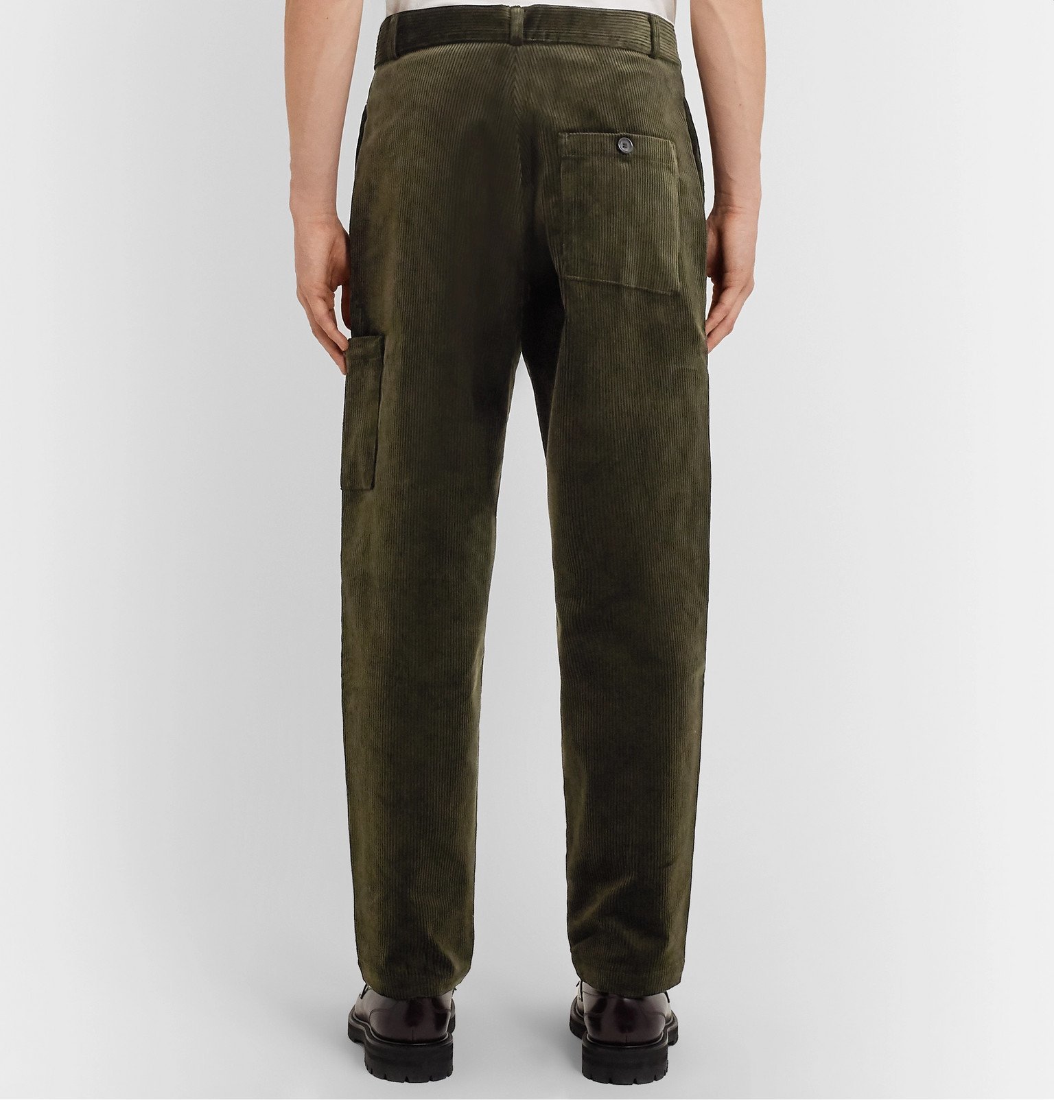 Oliver Spencer - Judo Wide-Leg Cotton-Corduroy Trousers - Green