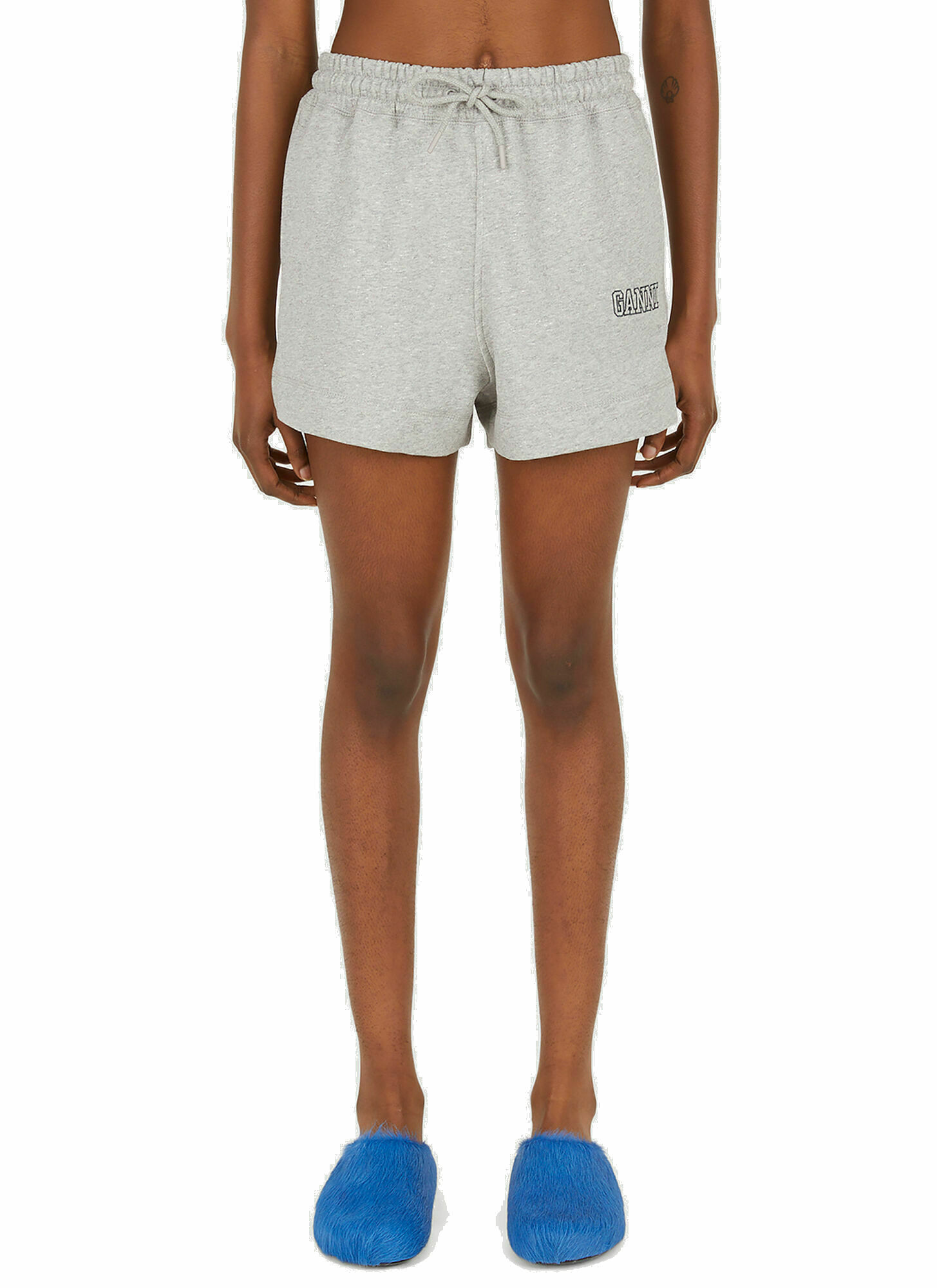 Photo: Logo Embroidery Track Shorts in Grey