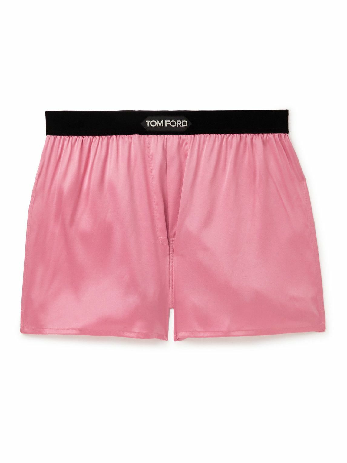 tom ford pink satin shorts