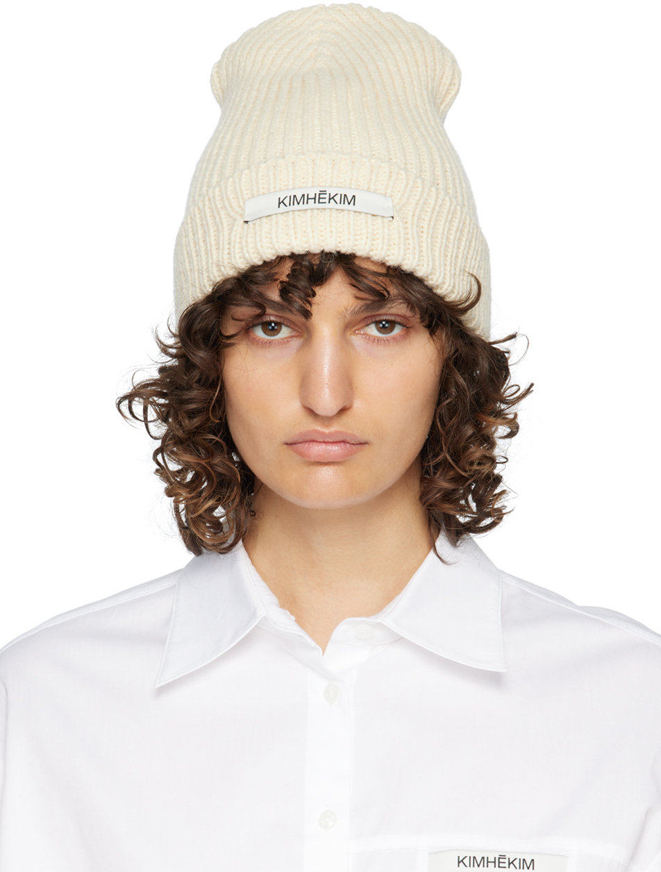 KIMHĒKIM Beige Rolled Beanie KIMHĒKIM