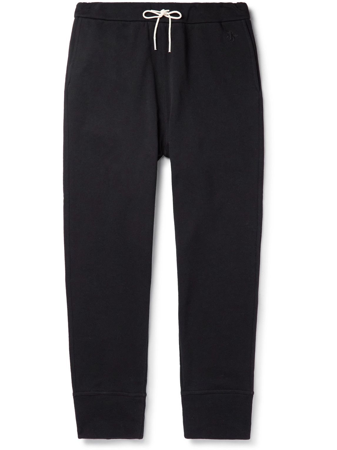 Jil Sander - Tapered Logo-Embroidered Cotton-Jersey Sweatpants - Black ...