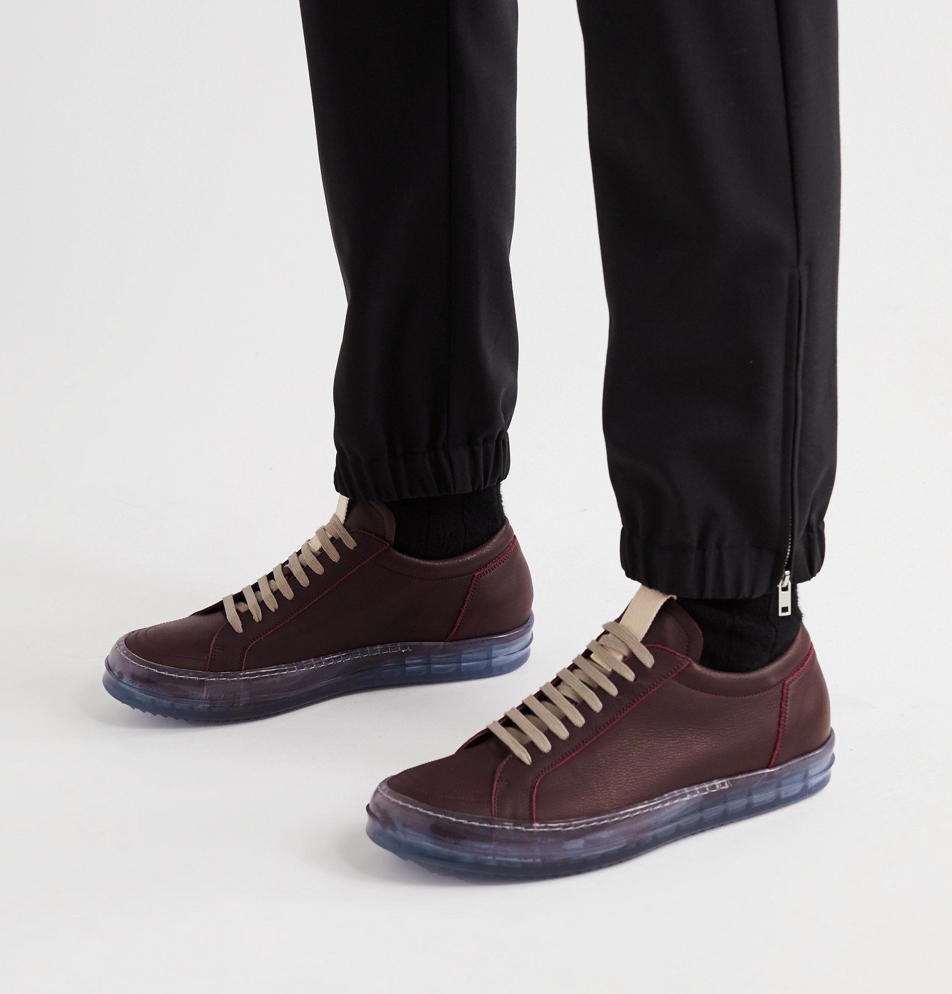 Grosgrain-Trimmed Leather Sneakers 
