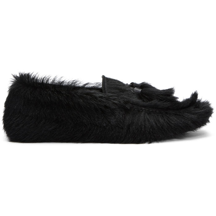 Prada Black Fur Loafers Prada