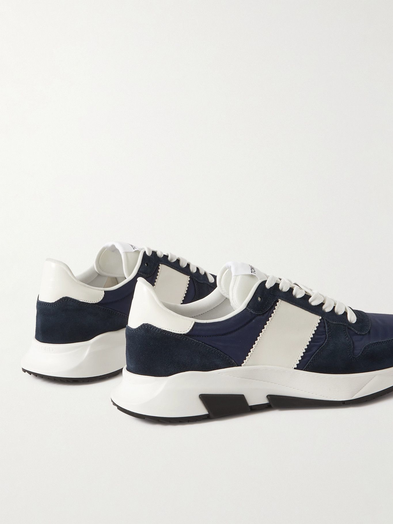 TOM FORD - Jagga Leather-Trimmed Nylon and Suede Sneakers - Blue TOM FORD