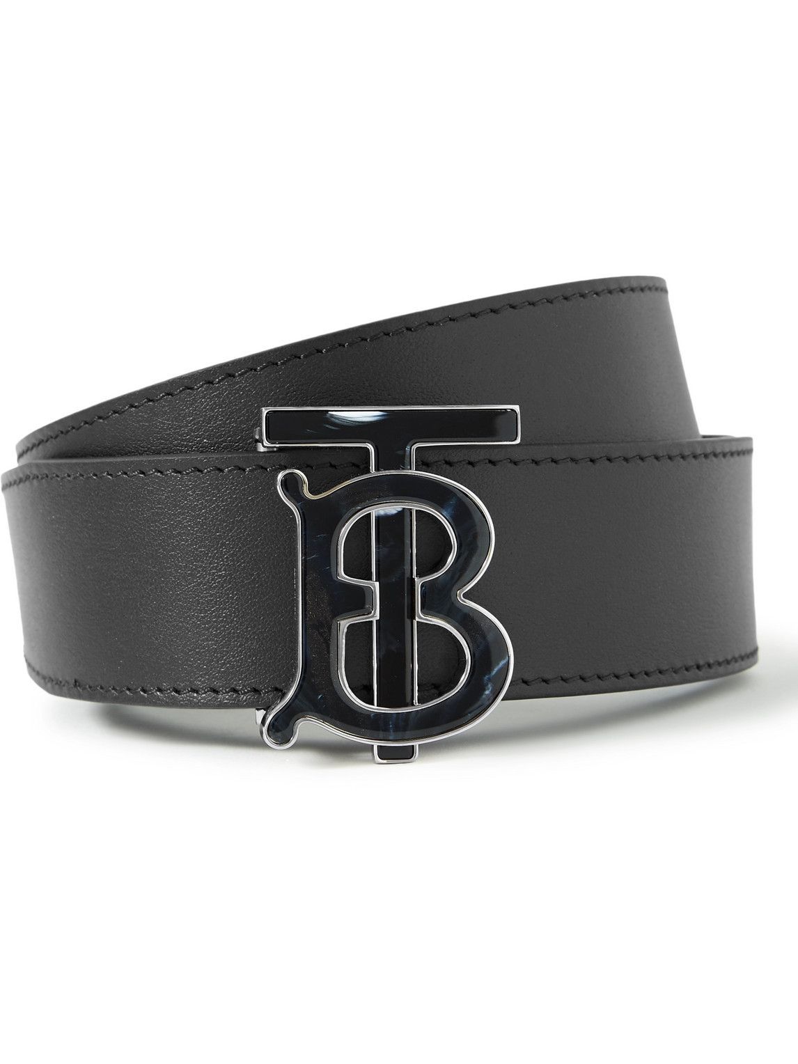 Burberry - 3.5cm Reversible Leather Belt - Black