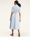Brooks Brothers Women's Clip Dot Seersucker Shirt Dress | Light Blue