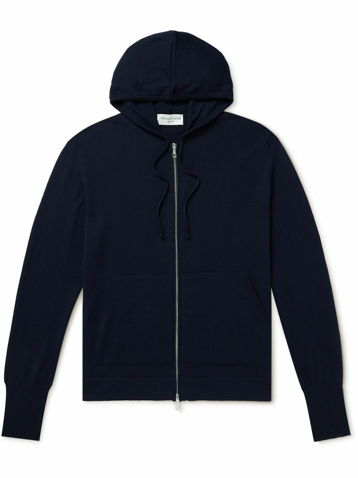 Officine Générale - Wool Zip-Up Hoodie - Blue Officine Generale