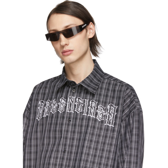 balenciaga shield rectangle sunglasses