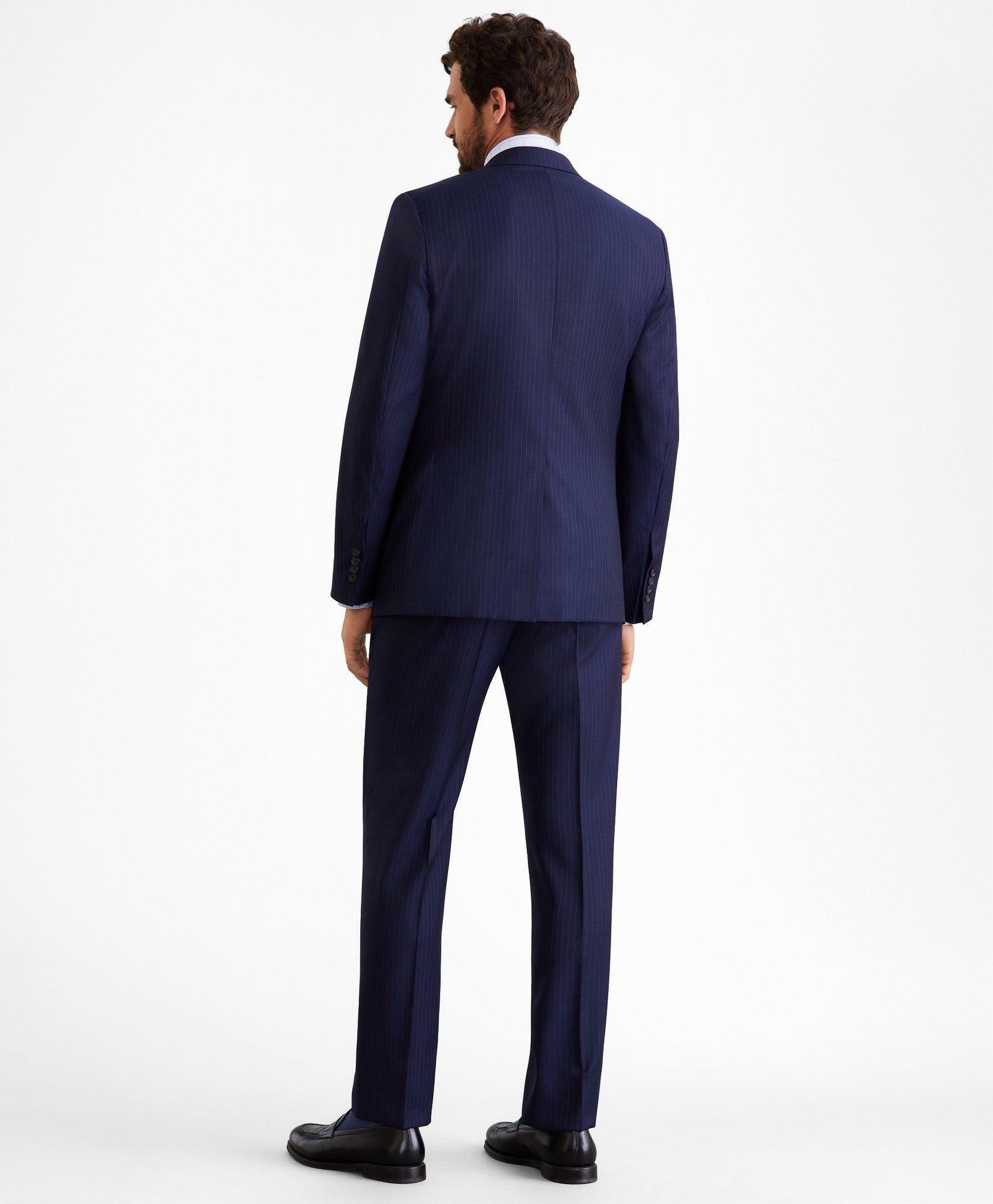 Brooks Brothers Men's Regent Fit Two-Button Stripe 1818 Suit | Navy