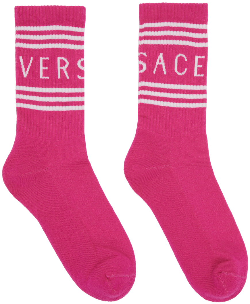 Versace Pink 90s Vintage Socks Versace