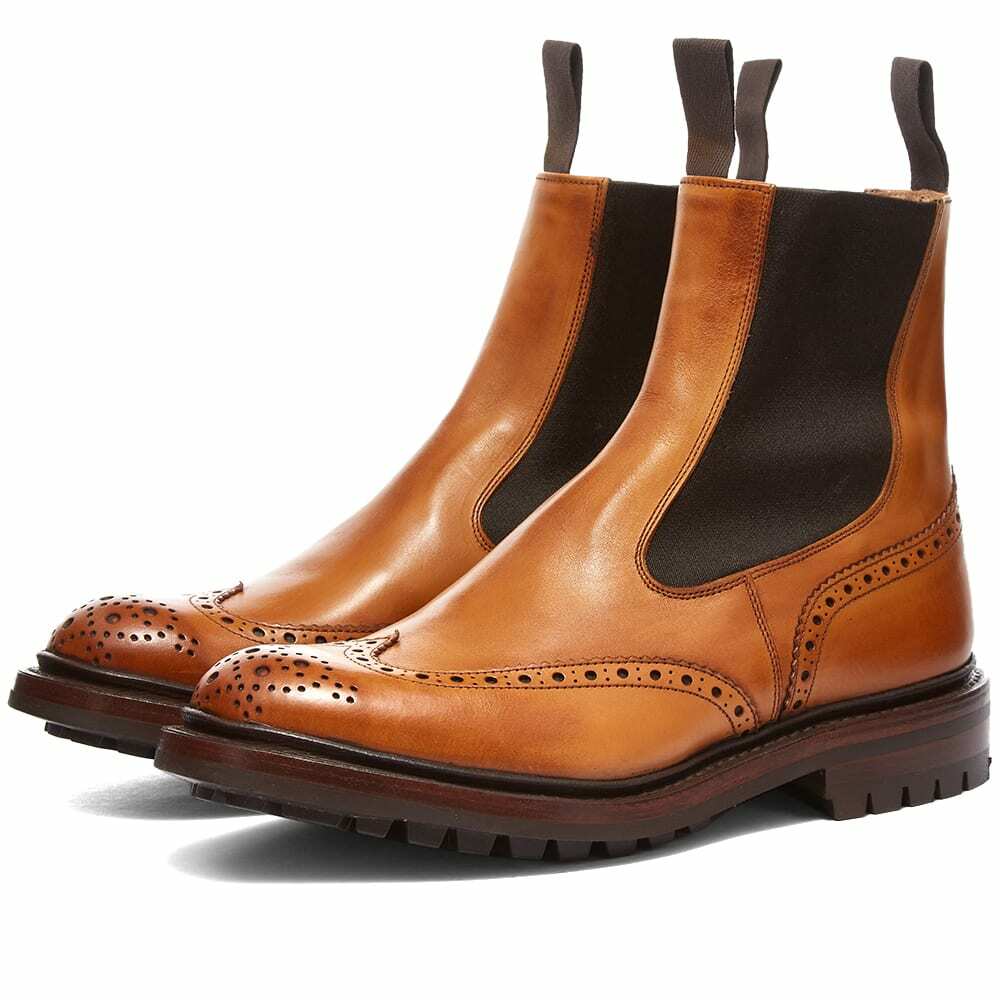 Photo: Tricker's Men's Henry Brogue Chelsea Boot in Burnished