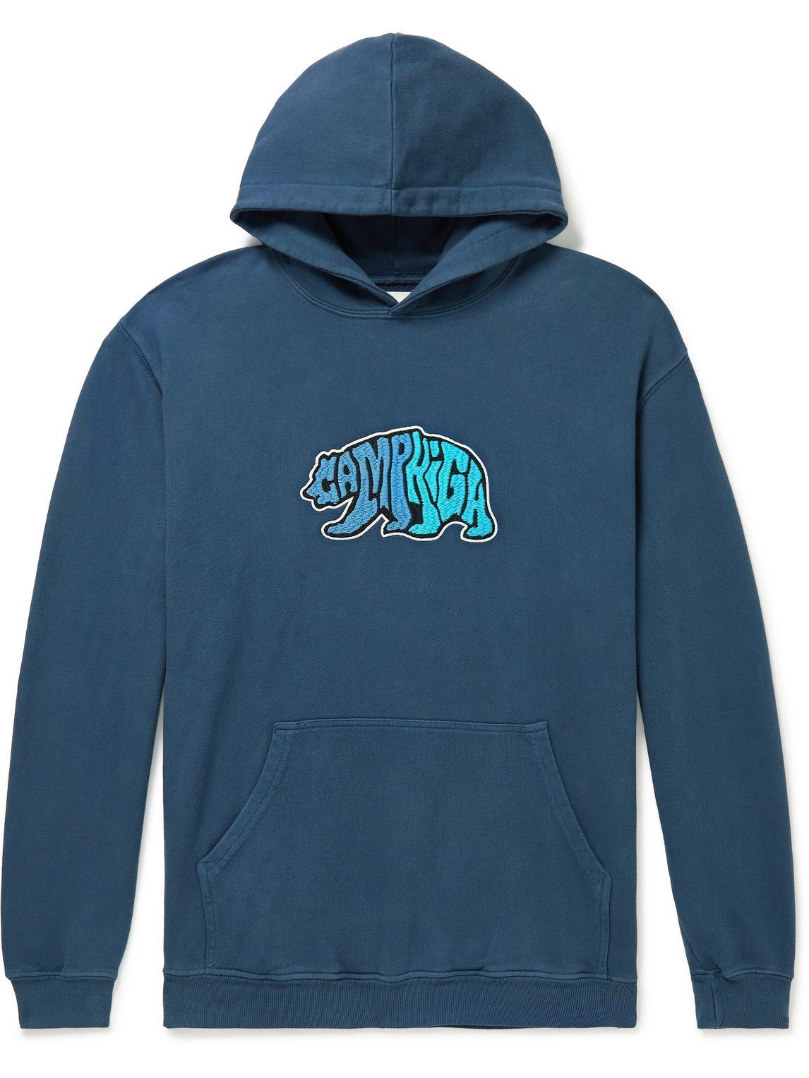 Camp High - Logo-Appliquéd Cotton-Jersey Hoodie - Blue Camp High