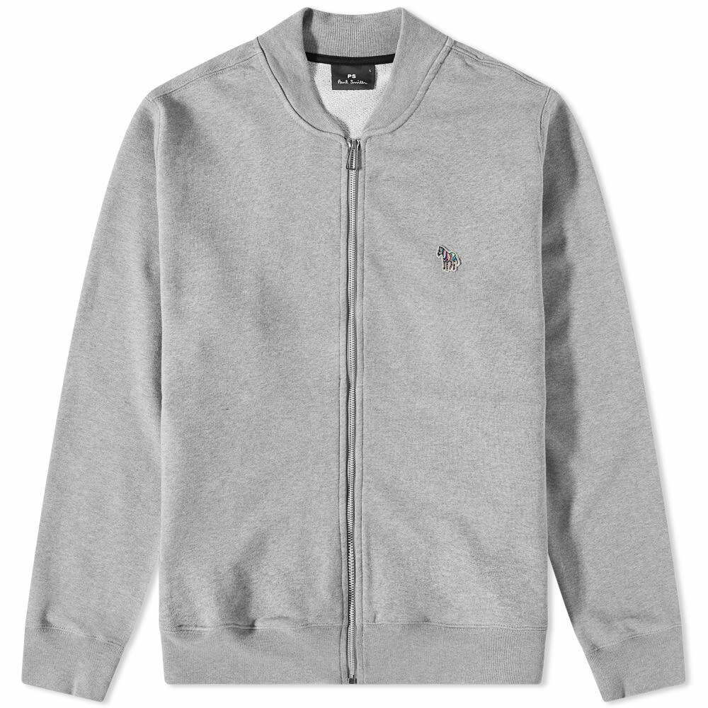 Paul Smith Men's Zebra Zip Jersey Bomber Jacket in Grey Paul Smith