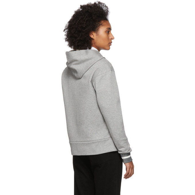 Moncler Grey Logo Patch Zip Hoodie Moncler