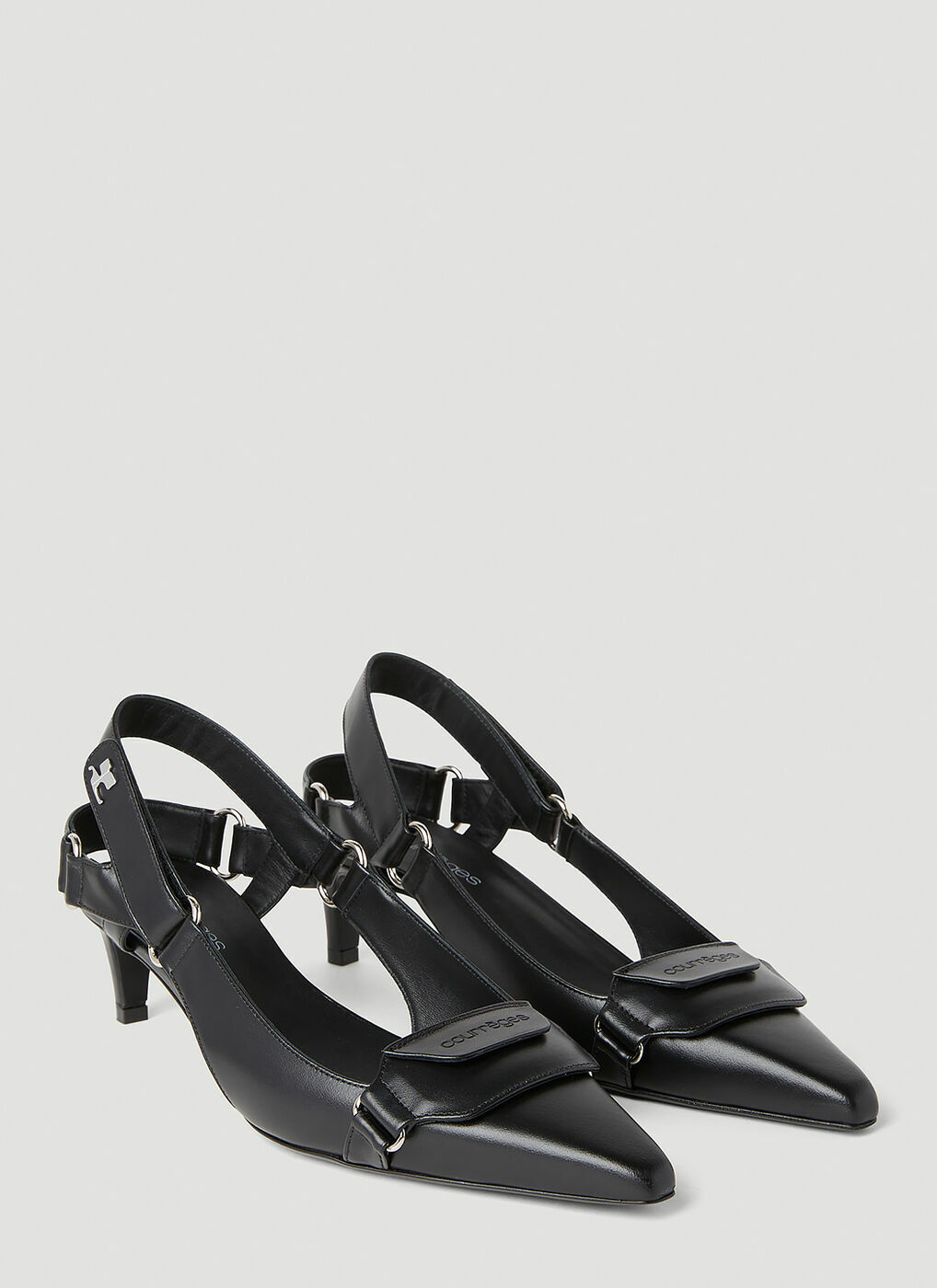 Courrèges - Racer Slingback Heels in Black Courreges