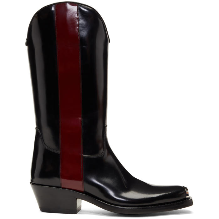 Calvin Klein 205W39NYC Black and Red Ed Western Boots Calvin Klein 205W39NYC