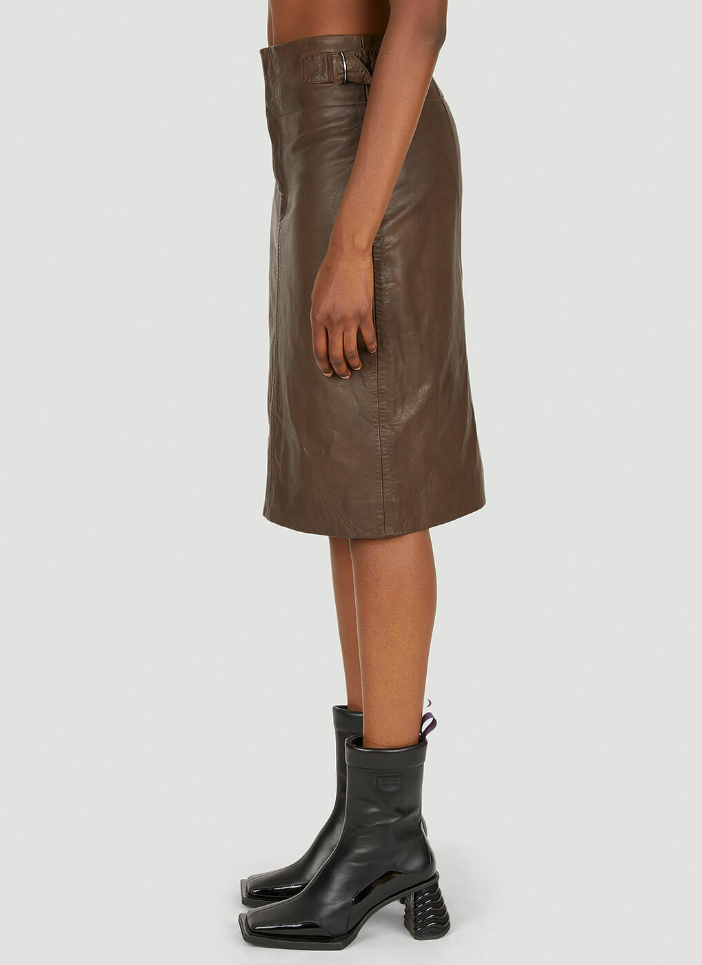 Bertille Midi Skirt in Brown