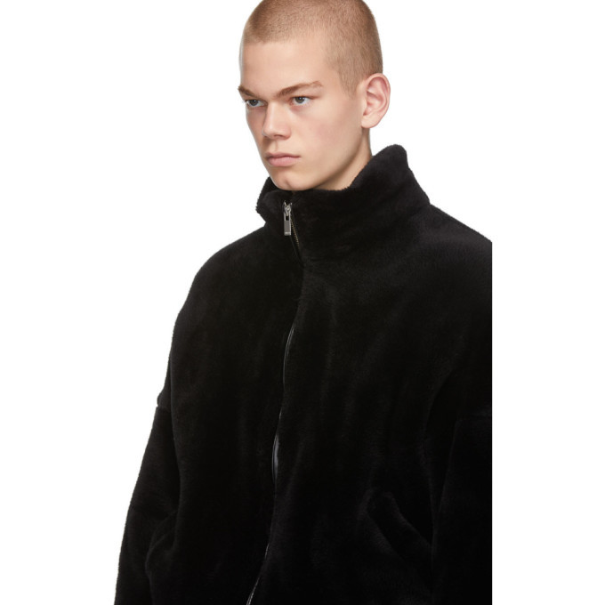 Sulvam Black Faux-Fur Jacket Sulvam