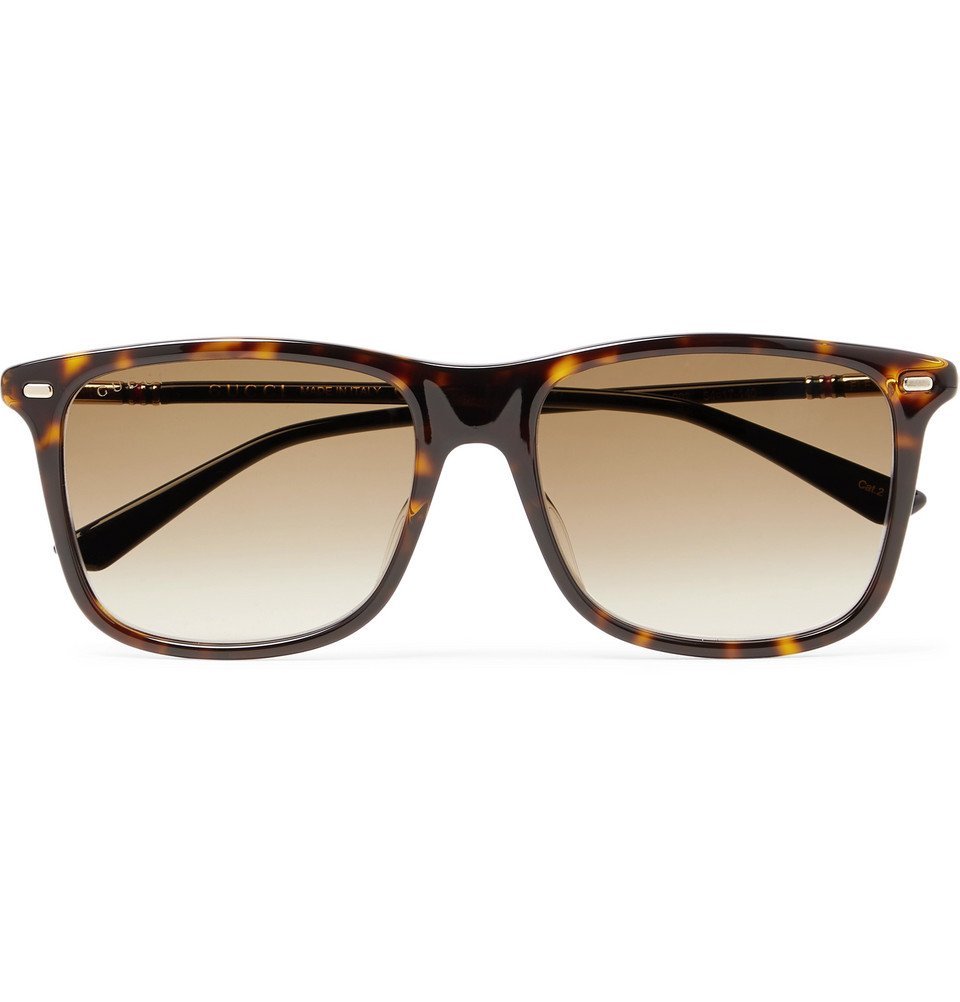 Gucci Square Frame Tortoiseshell Acetate Sunglasses Tortoiseshell Gucci