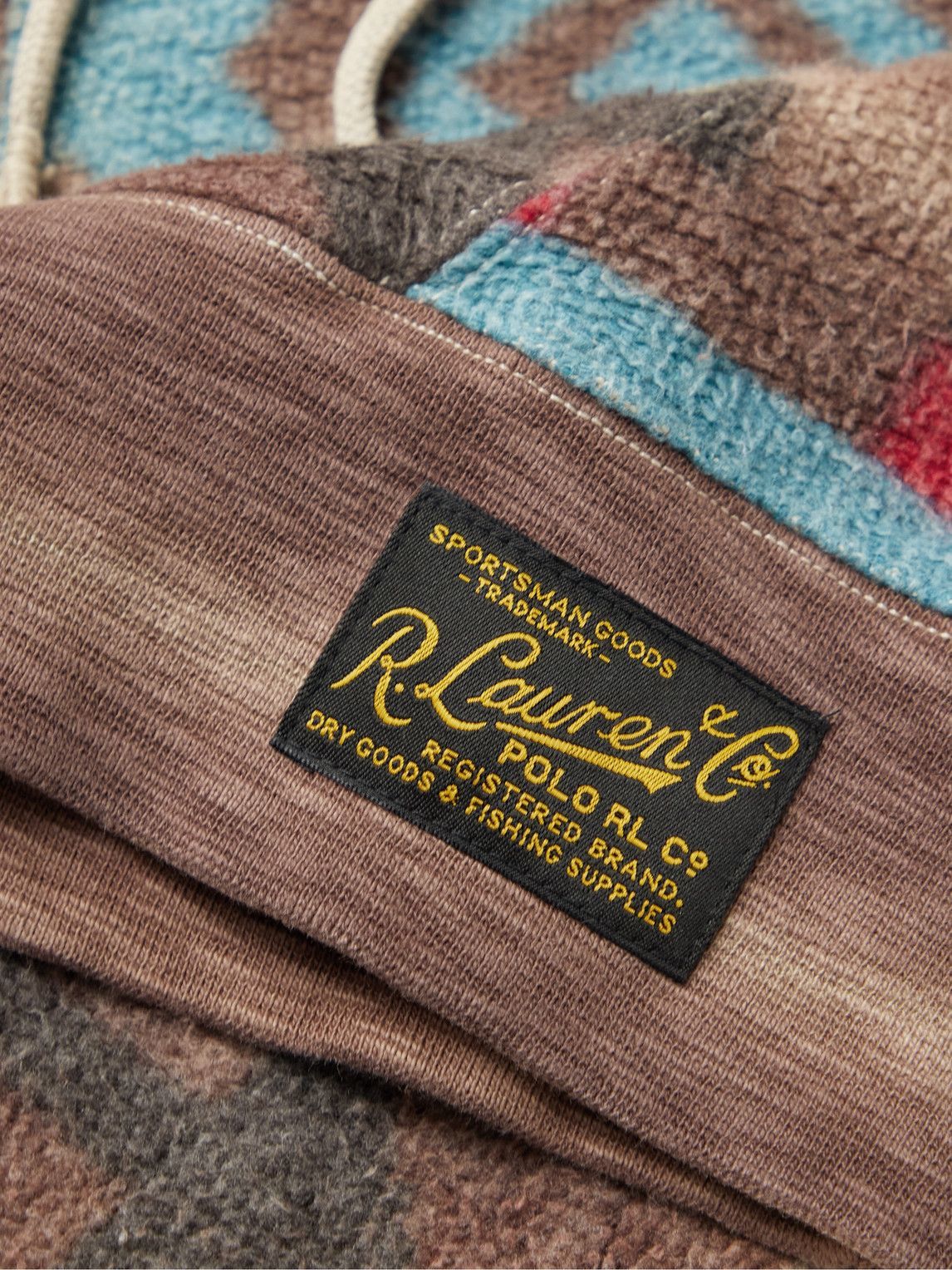 Polo Ralph Lauren - Patchwork Printed Fleece, Canvas and Denim Hoodie - Brown