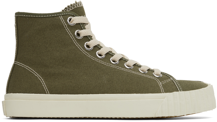 Maison Margiela Green Tabi High-Top Sneakers Maison Margiela